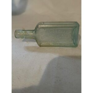 Deep Aqua Chamberlains Cold Cholera Diarrehea Remedy Bottle Vintage Antique
